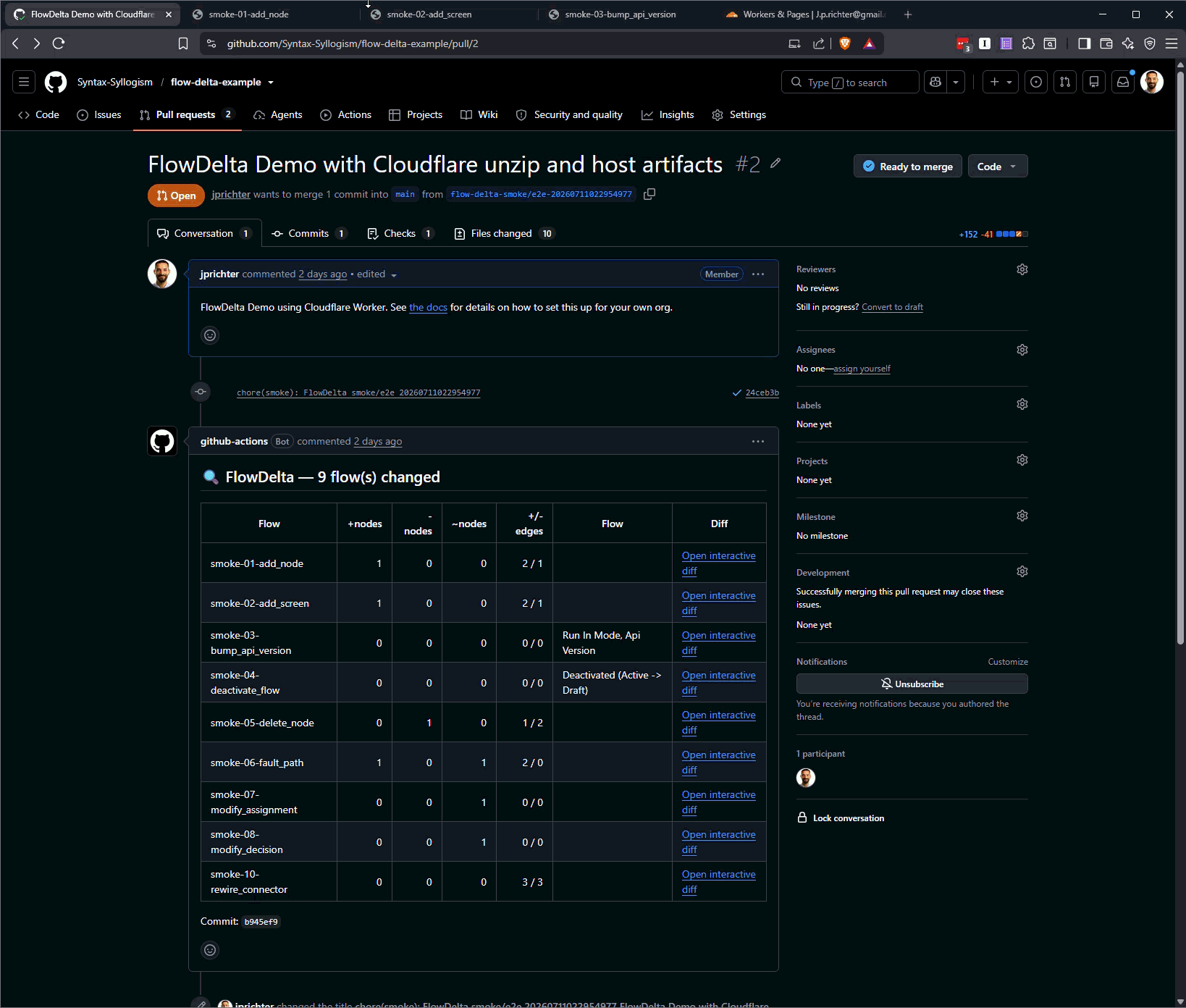 Screencast of FlowDelta